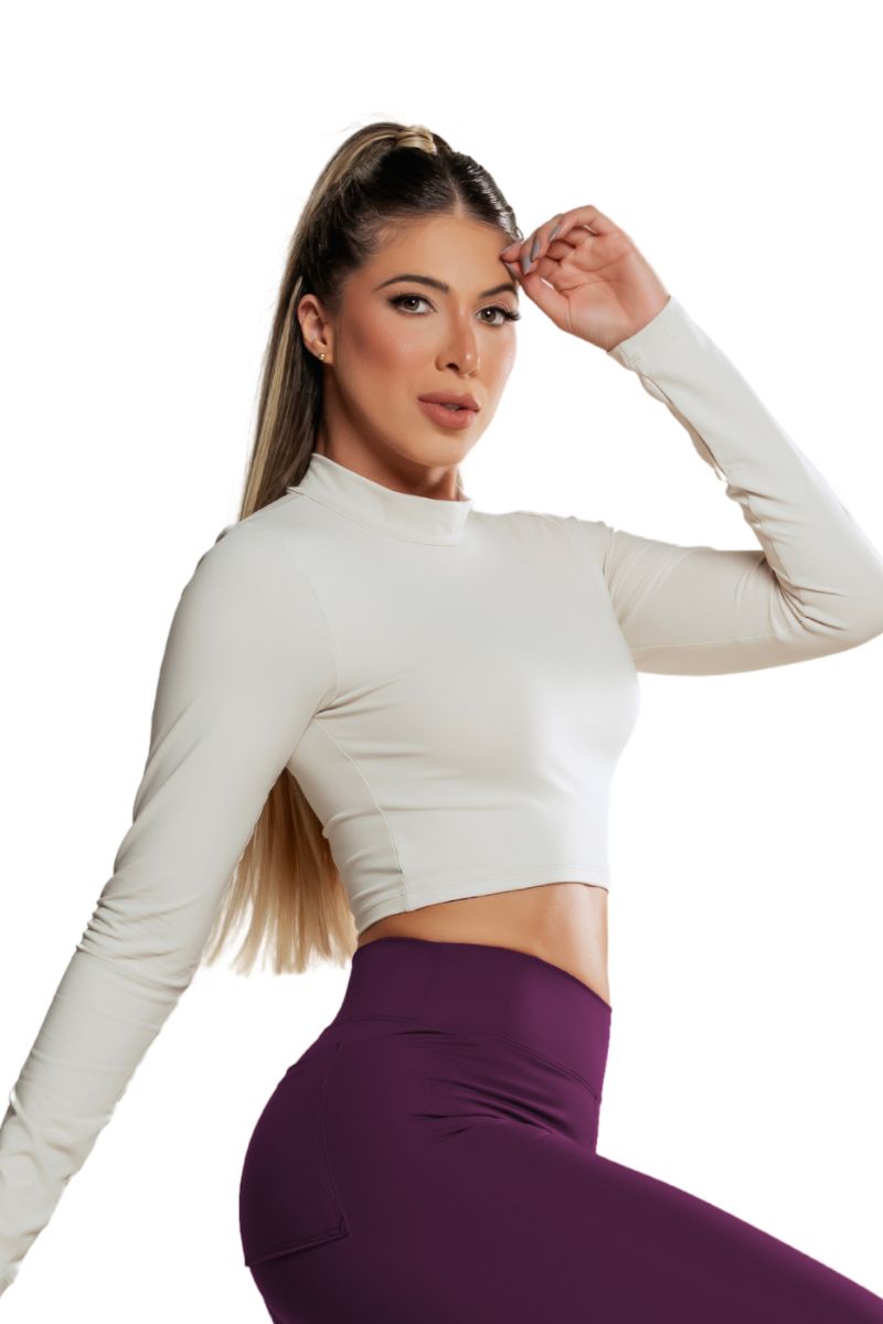 Garotafit - Blusa Mirth Ml Creme - BL229N