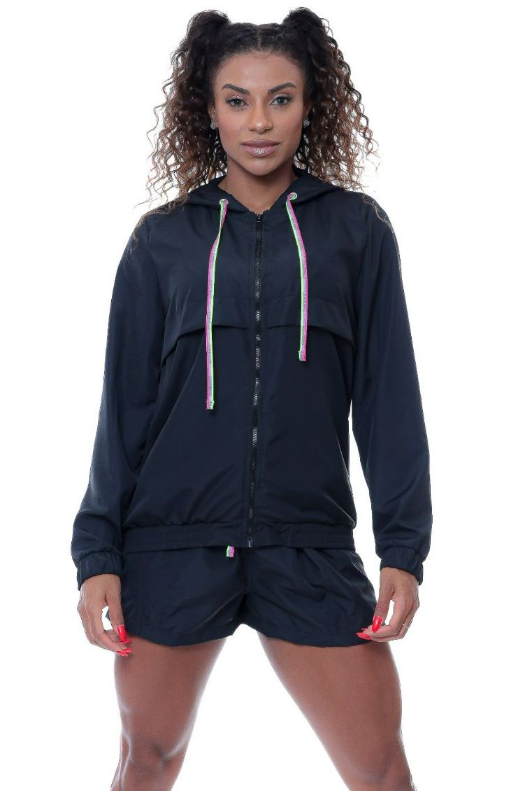 Garotafit - Ml Black Hooded Jacket with Lace Multiple colors - JCT30A