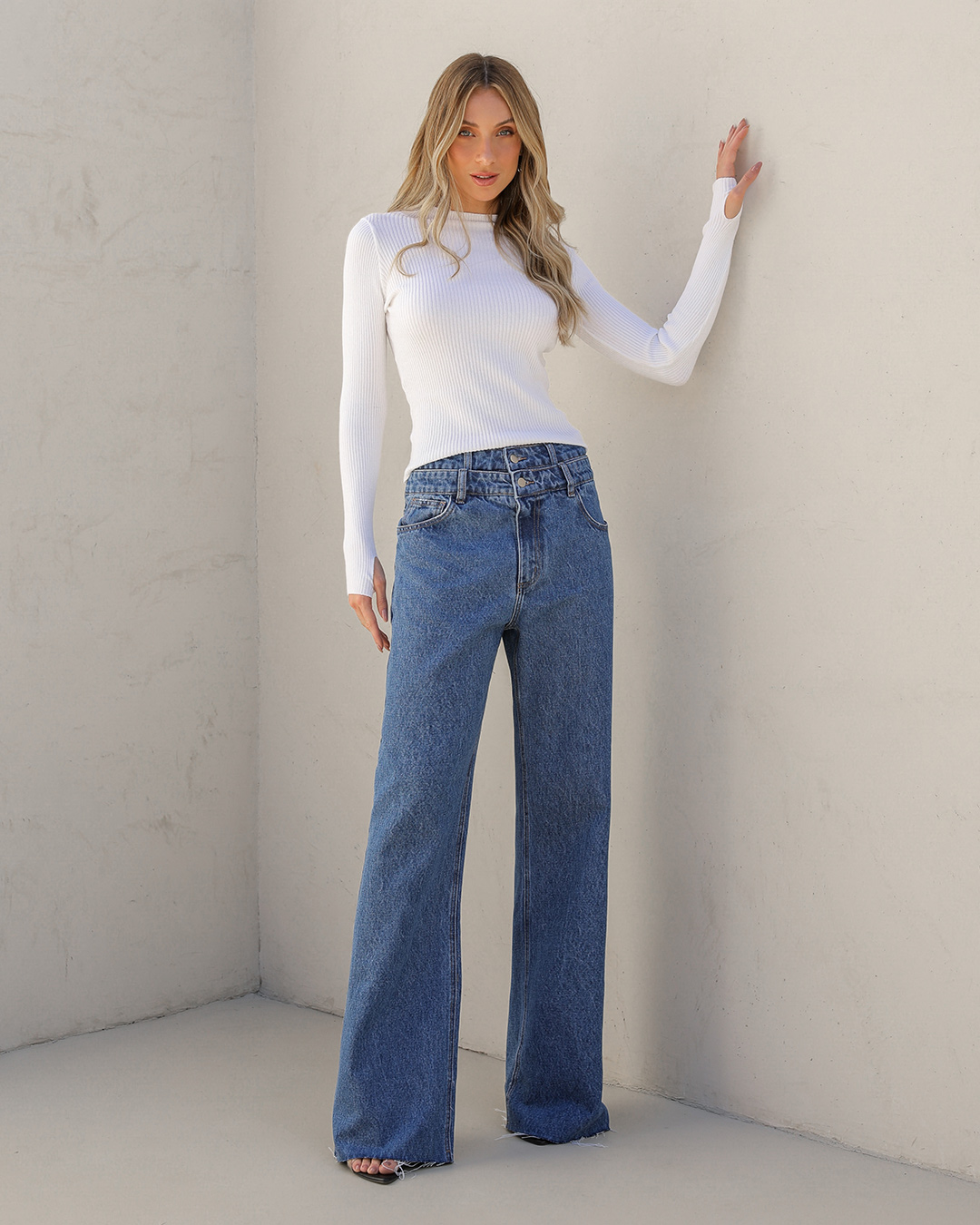 Dot Clothing - Calça Dot Clothing Jeans Pantalona Azul - JE0019ESC