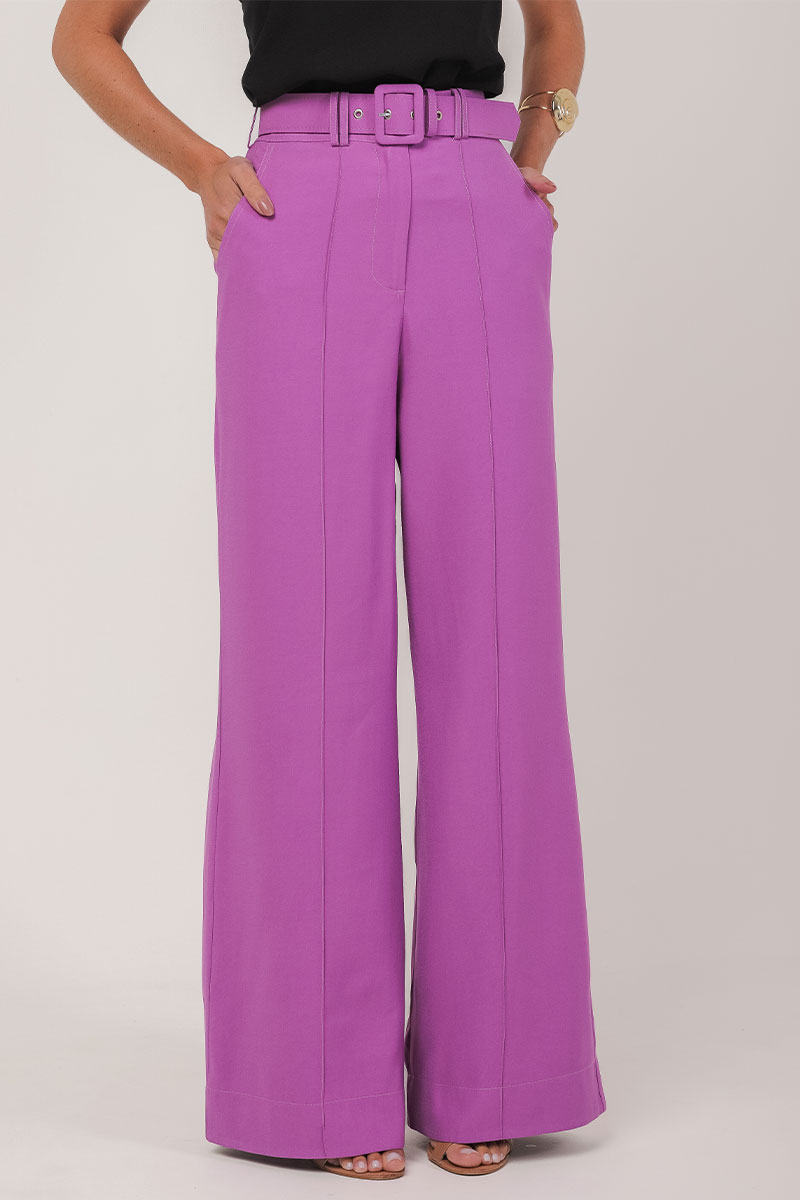 Miss Misses - Pants Miss Misses Alfaiataria C/Belt Purple - 54299197