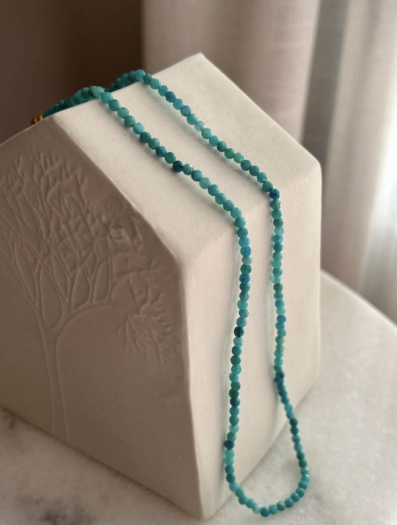 Mikabe - Faceted Amazonite Stone Necklace 3mm - MK1749