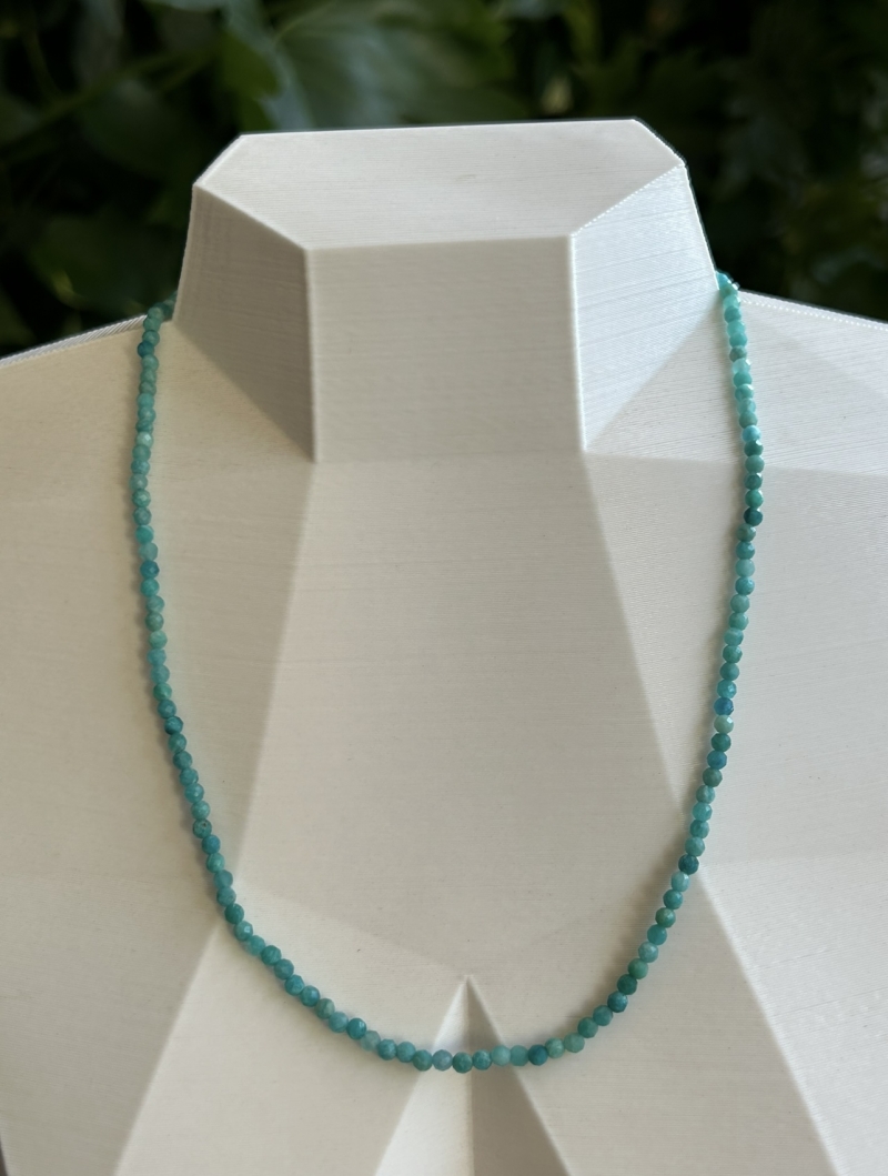 Mikabe - Faceted Amazonite Stone Necklace 3mm - MK1749