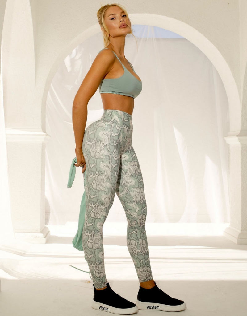 Vestem - Conjunto Legging Fuso e Top Imperialis Savage Verde e Off White - CJ97.E1168