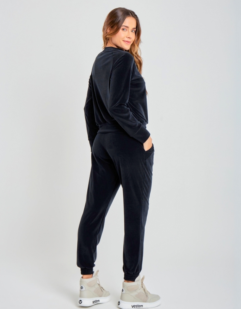 Vestem - Tatiana Long Sleeve Pants and Shirt Set Black - CJ29.C0002