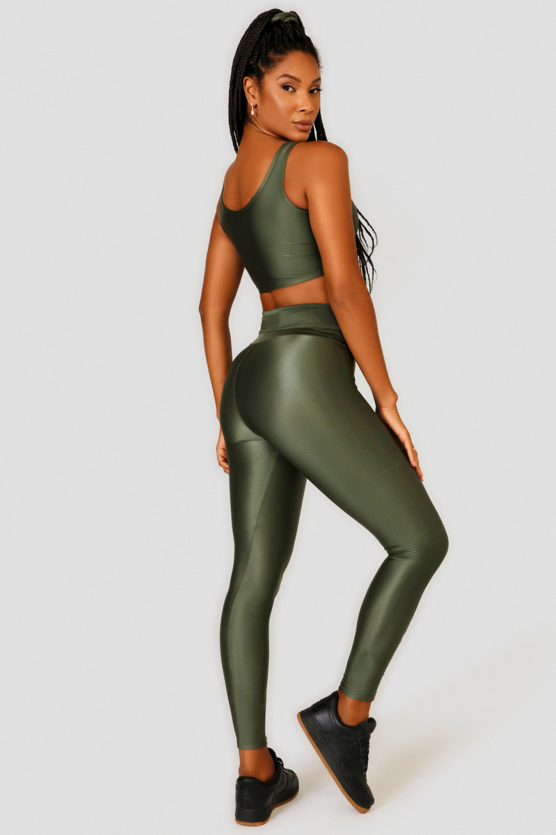 Lets Gym - Military Green Status Legging - 2454VDM