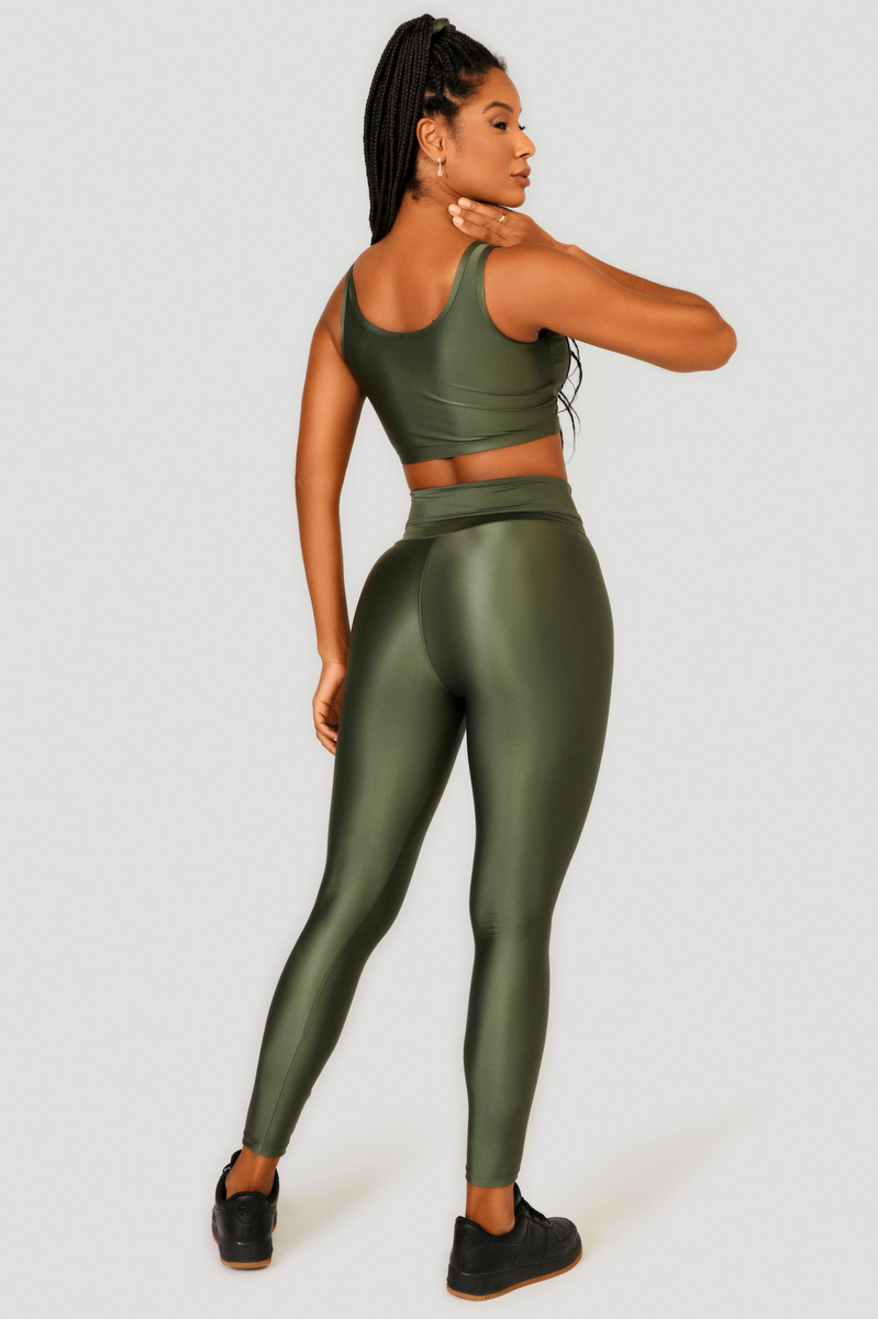 Lets Gym - Military Green Status Legging - 2454VDM