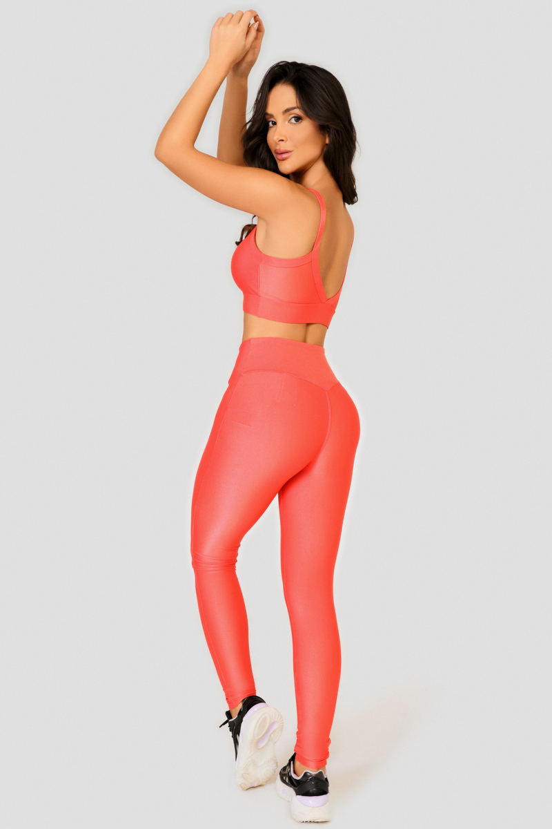 Lets Gym - Legging Bright Coral - 2142CCL