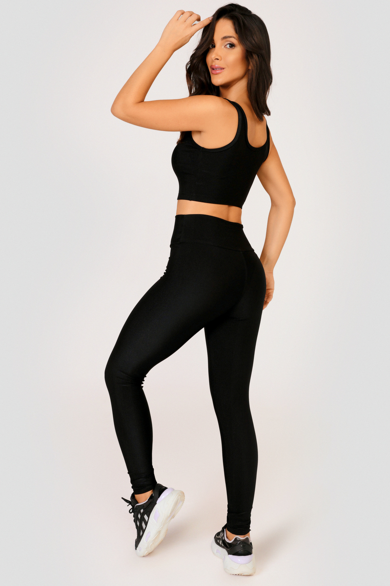 Lets Gym - Black Gold Rib Legging - 2520PT