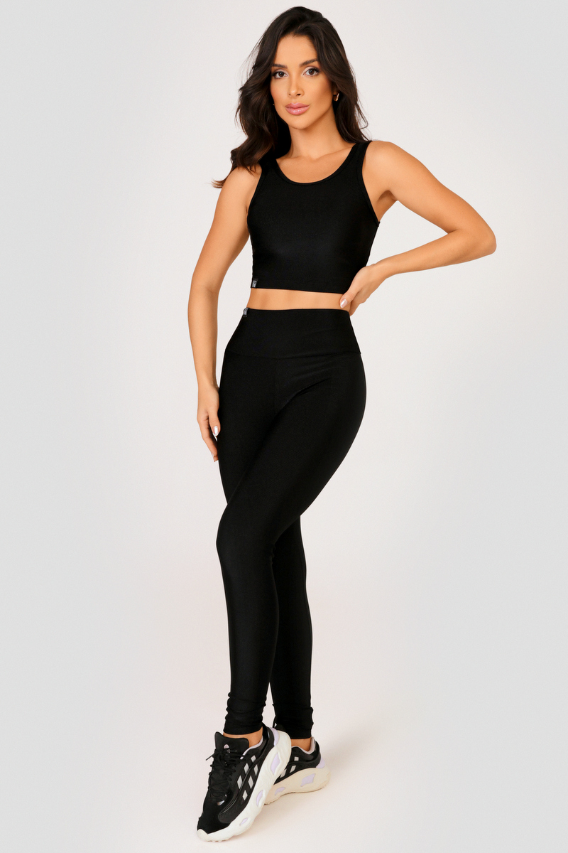 Lets Gym - Black Gold Rib Legging - 2520PT