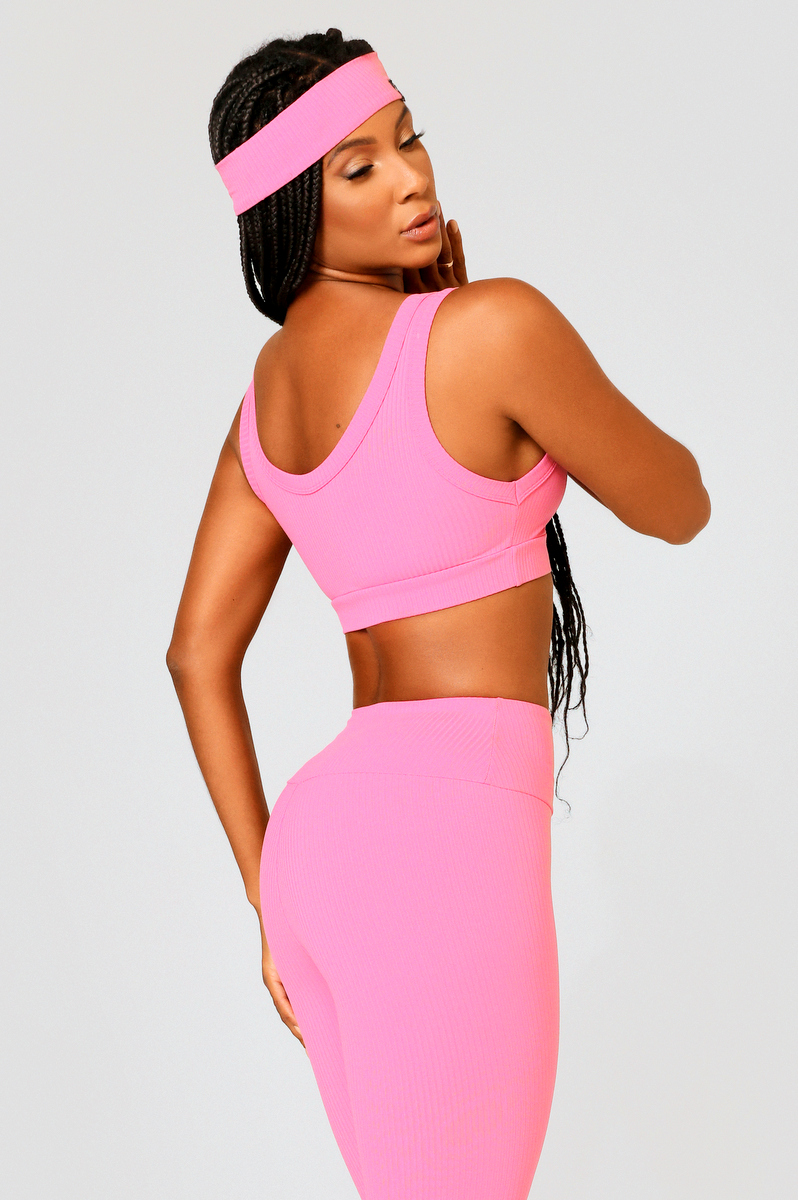 Lets Gym - Pink Comfort Rib Top - 2492RO