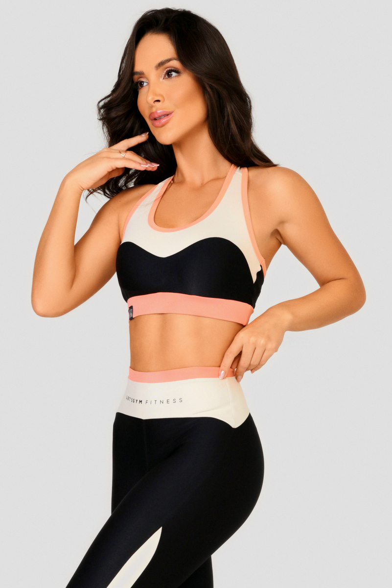 Lets Gym - Top Details Preto - 2458PT