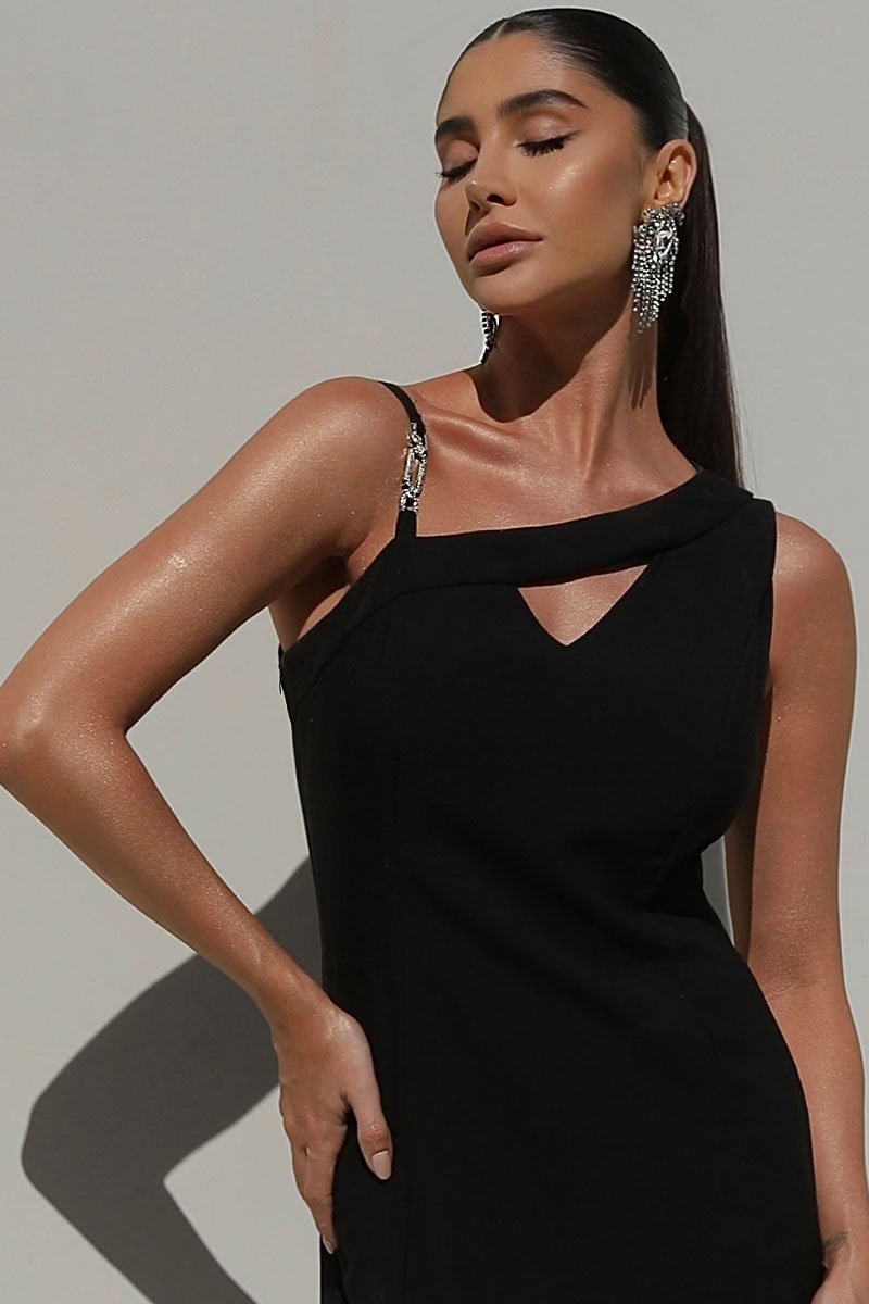 Miss Misses - Dress Miss Misses Tubinho One Shoulder Black - 80551PTO