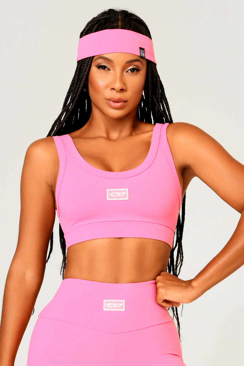 Lets Gym - Faixa de Cabelo Comfort Rib Rosa - 2494RO