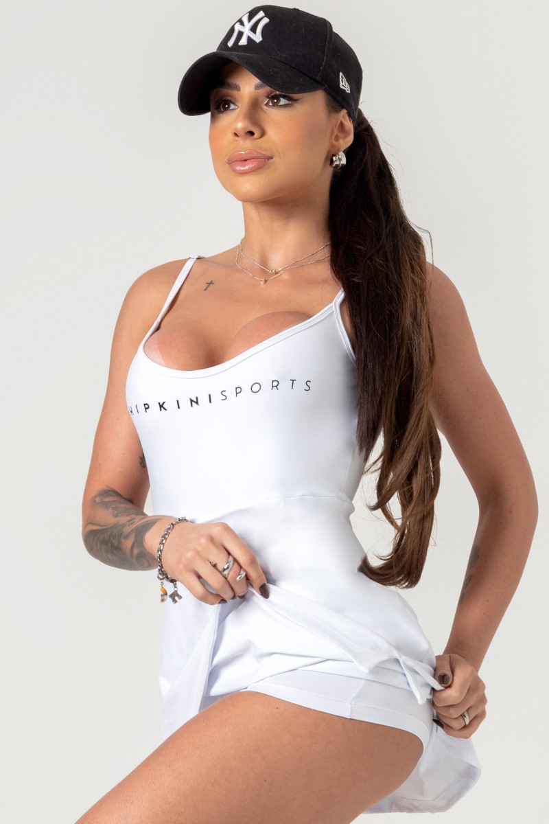 Hipkini - White Favorite Dress with Slit and Shorts - 33330646