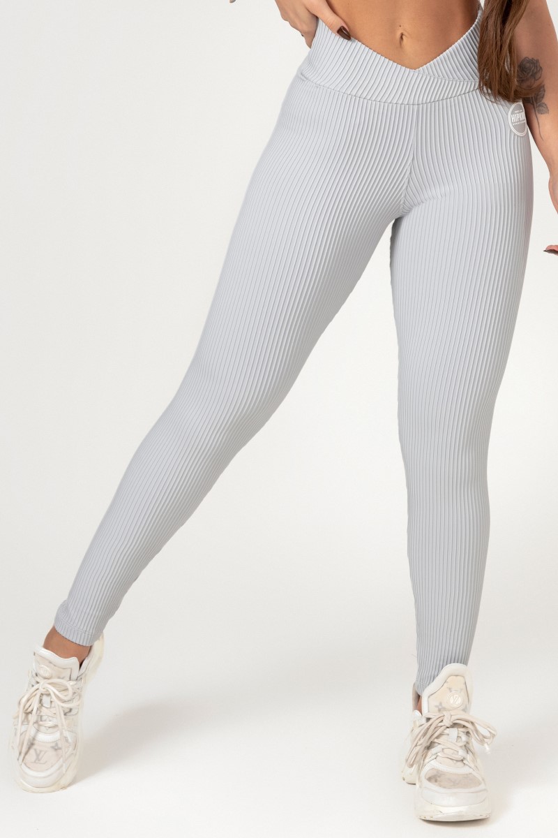 Hipkini - Favorite Light Gray Ribbed Legging - 33330648