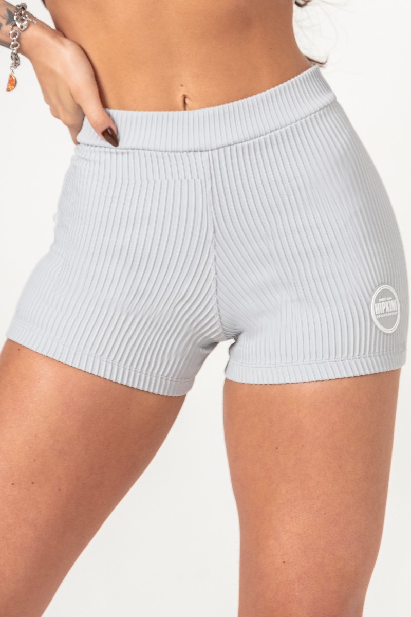 Hipkini - Favorite Light Gray Ribbed Shorts - 33330649