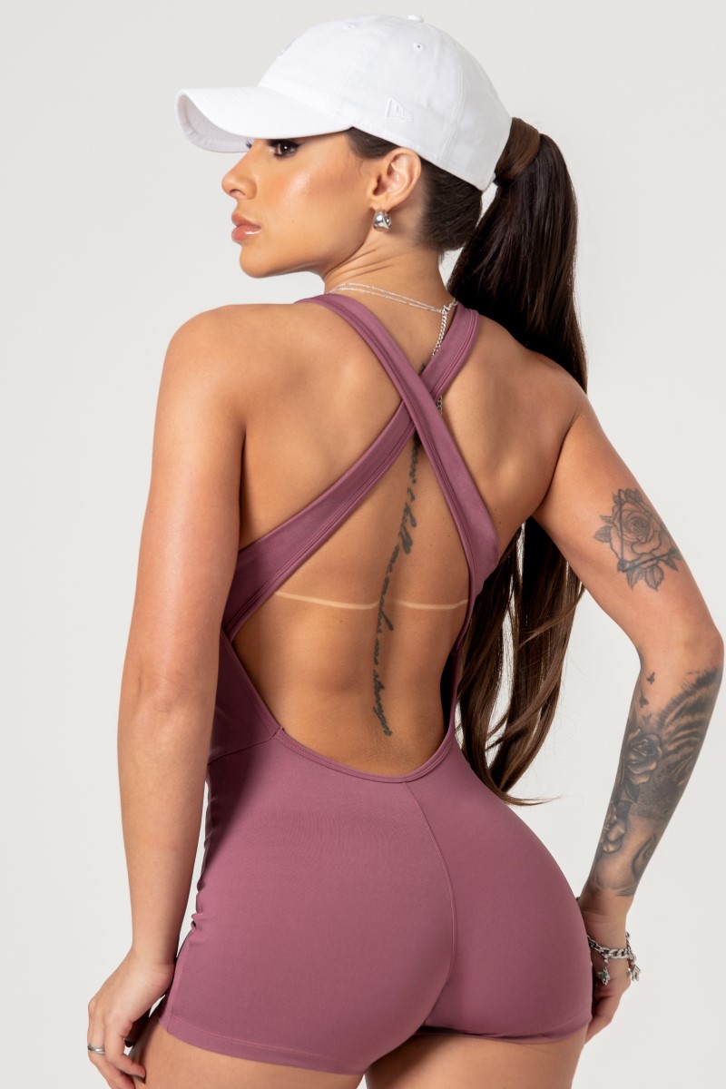 Hipkini - Favorite Romper Matte Pink Cross Straps - 33330660