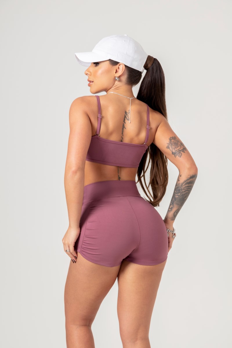 Hipkini - Favorite Matte Pink Shorts with Ruching and Silk - 33330661