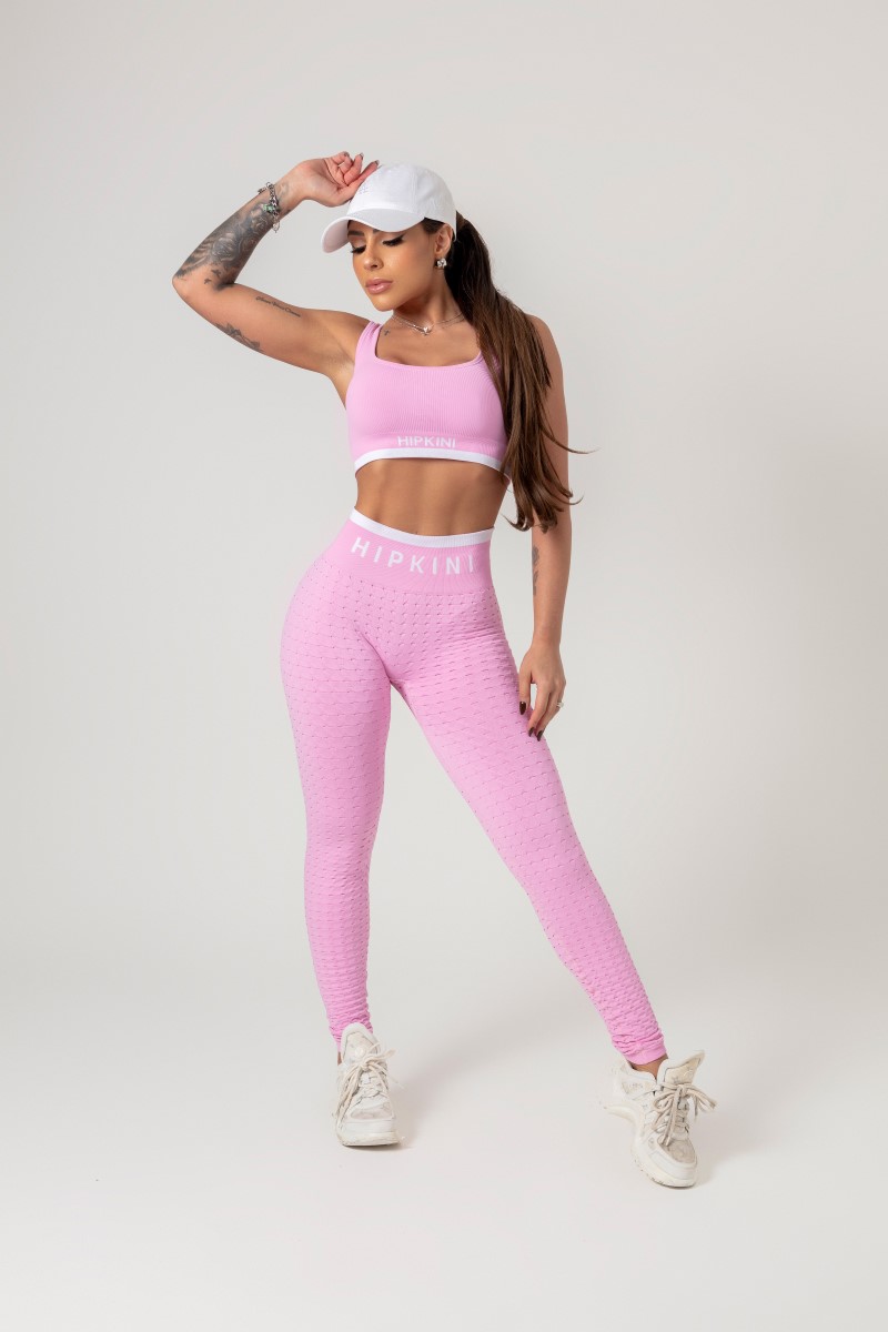 Hipkini - Favorite Seamless Light Pink Brocade Legging - 33330719