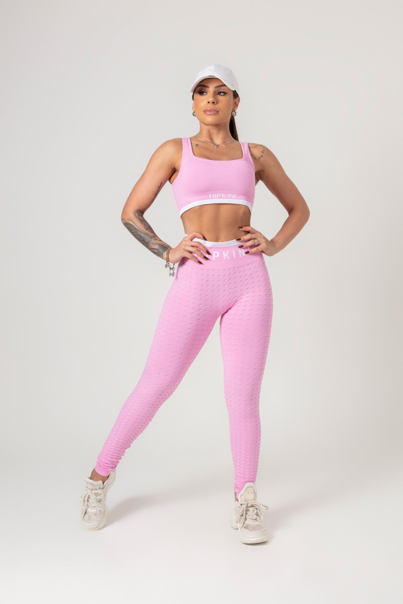 Hipkini - Favorite Seamless Light Pink Brocade Legging - 33330719