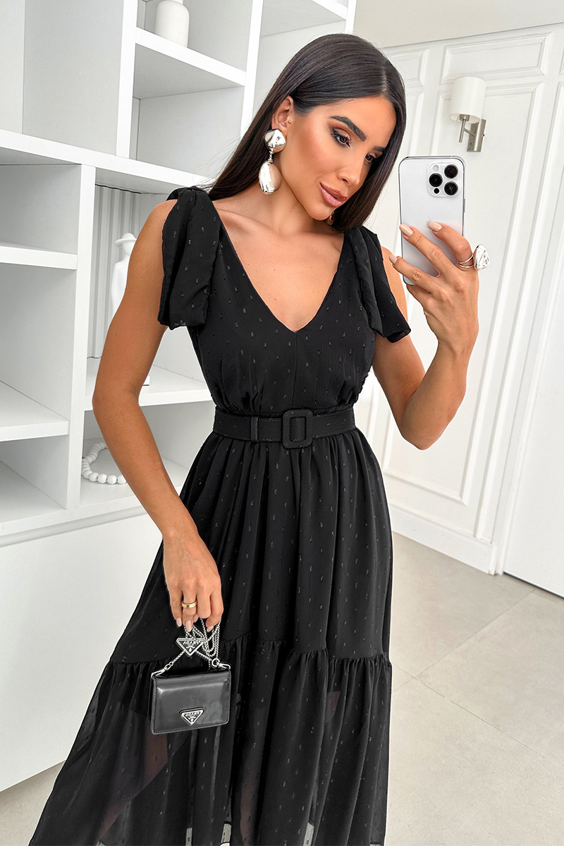 Oxigênio - Oxigênio Midi Dress Daniela Black - 24792PRETO