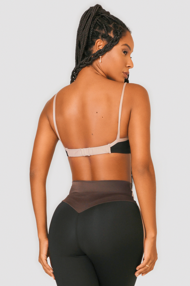 Lets Gym - Deluxe Black and Nude Top - 2484PTND