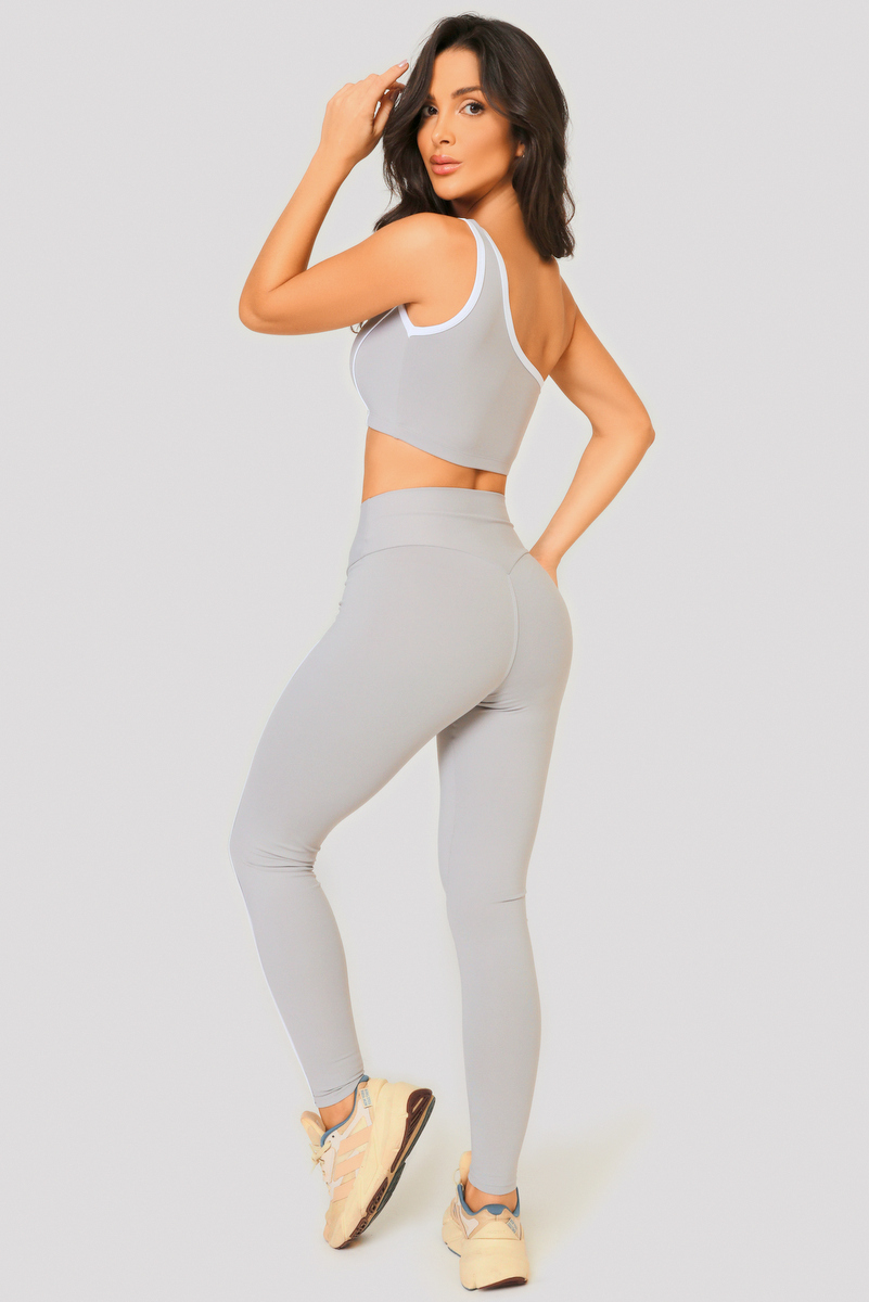 Lets Gym - Light Gray Dynamic Leggings - 2514CZC