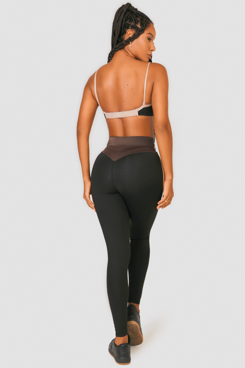 Lets Gym - Black and Nude Deluxe Leggings - 2485PTND