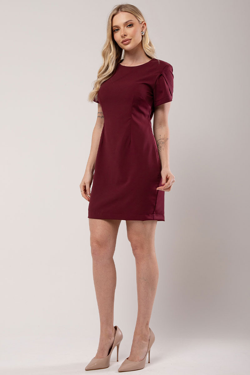 Miss Misses - Dress Miss Misses Tubinho With Burgundy Shoulder - 54351BORDO