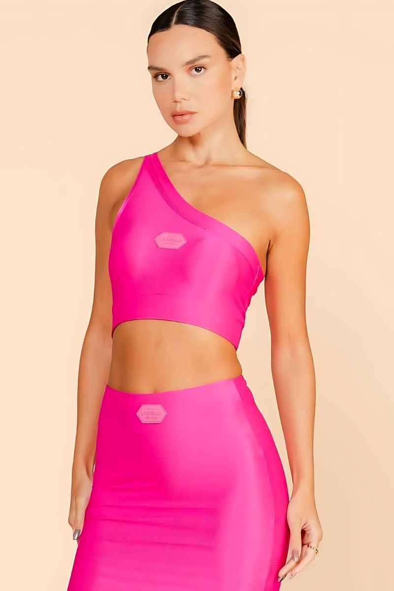 Labellamafia - Labellamafia Pink Asymmetrical Top - 33558