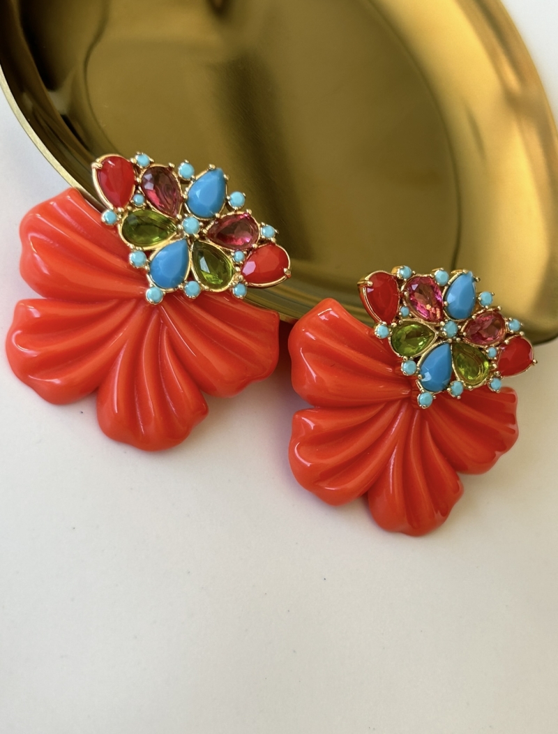 Mikabe - Orange Resin Party Earring - MK1792