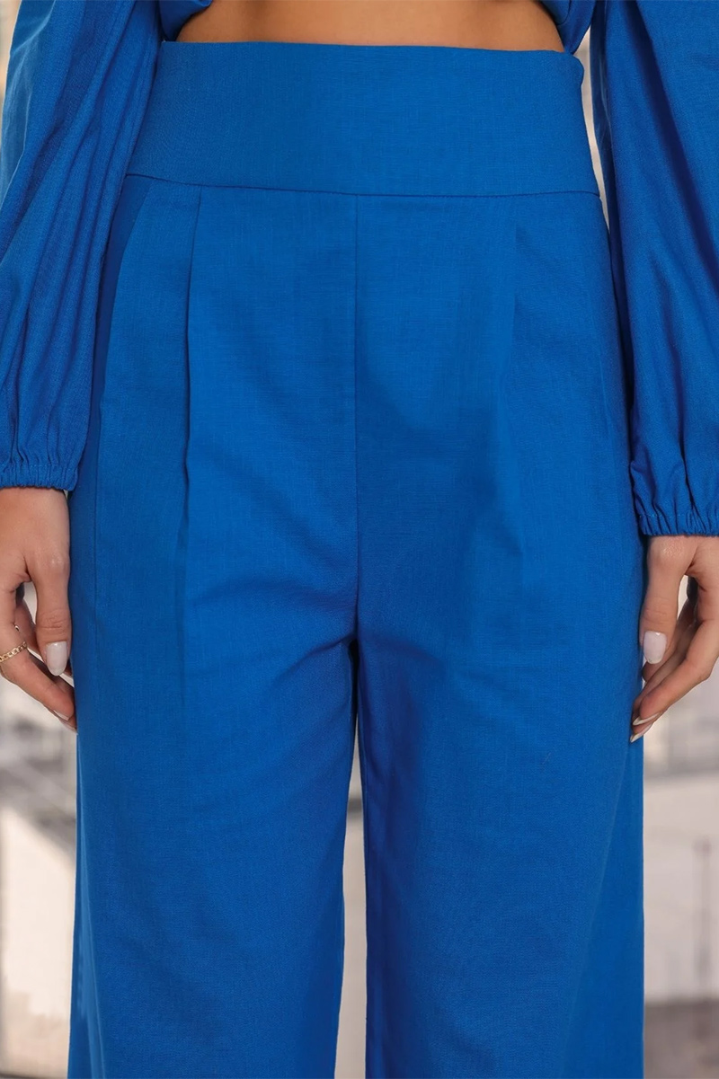 Dot Clothing - Pants Dot Clothing Linen Blue Pantalona - 2443AZUL