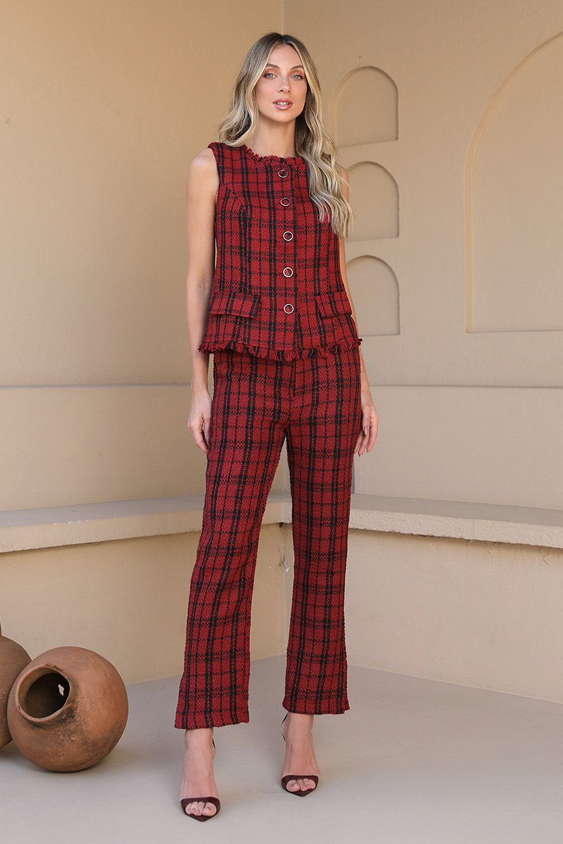 Dot Clothing - Set Dot Clothing Tweedy Red Check - 2381VERMELHO