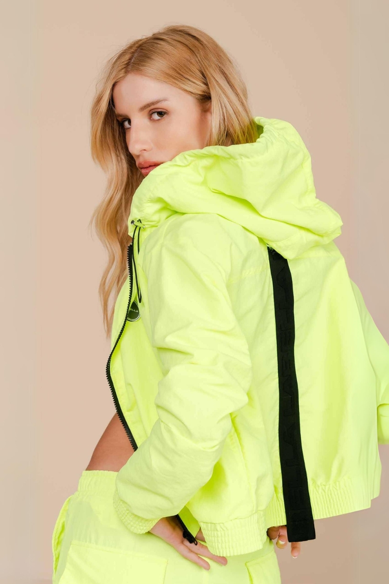 Labellamafia - Labellamafia Neon Yellow Sports Hooded Jacket - 33927