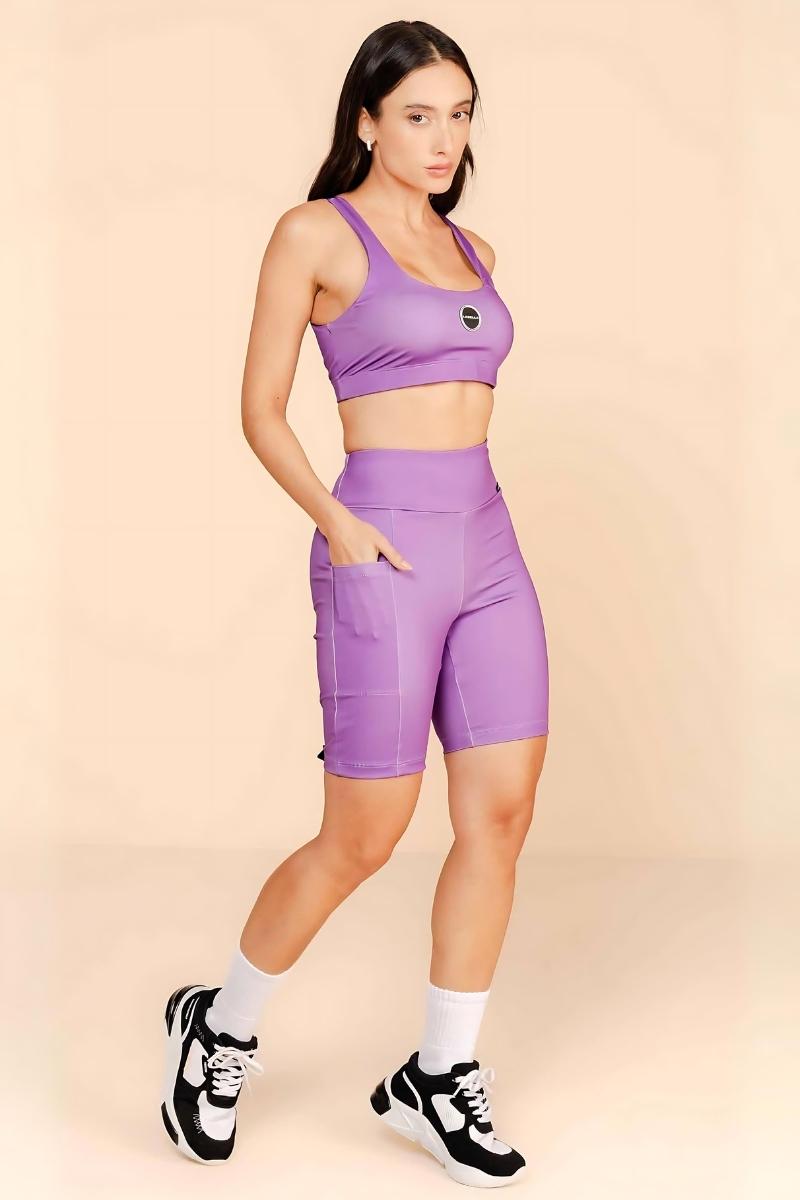 Labellamafia - Labellamafia Purple Sports Shorts and Top Set - 33759