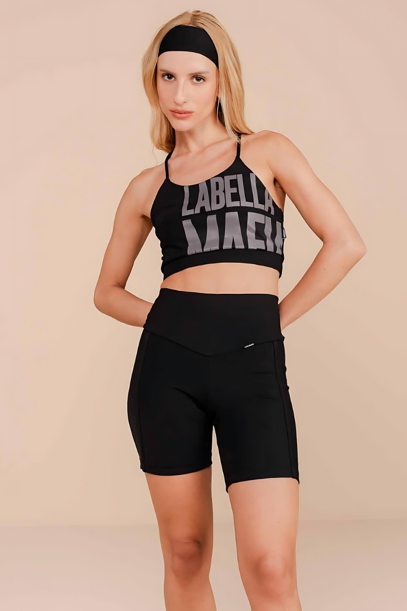 Labellamafia - Labellamafia Black Sports Top and Shorts Set - 33711