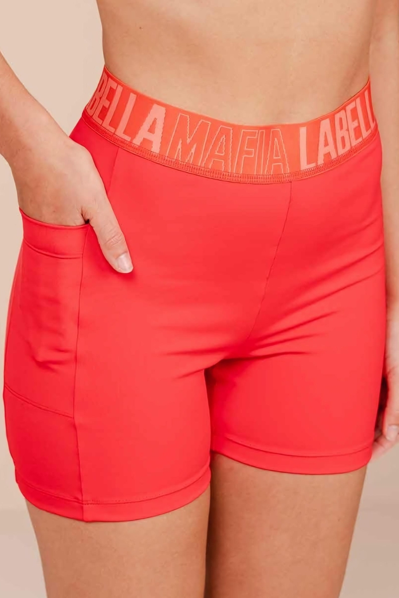 Labellamafia - Labellamafia Red Sports Shorts - 33678