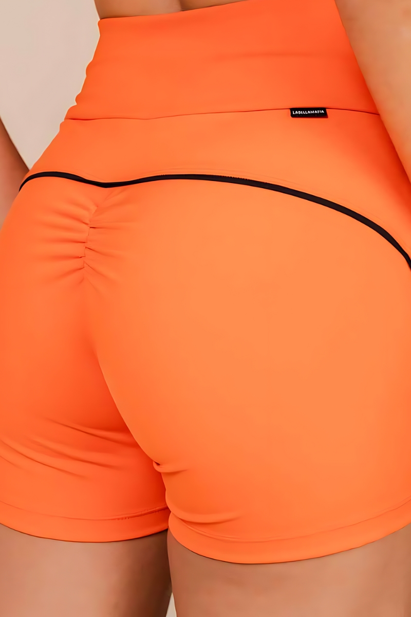 Labellamafia - Labellamafia Orange Asymmetrical Shorts - 33825