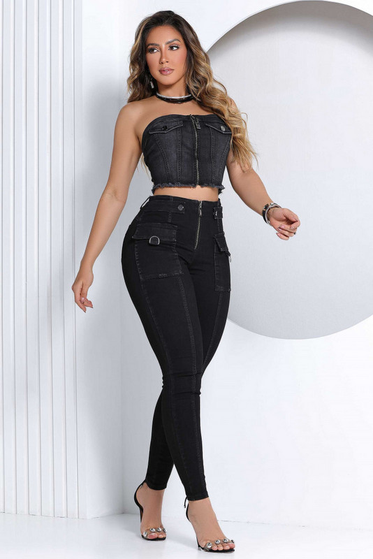 Pit Bull Jeans - Black Pit Bull Hot Pants - 82138