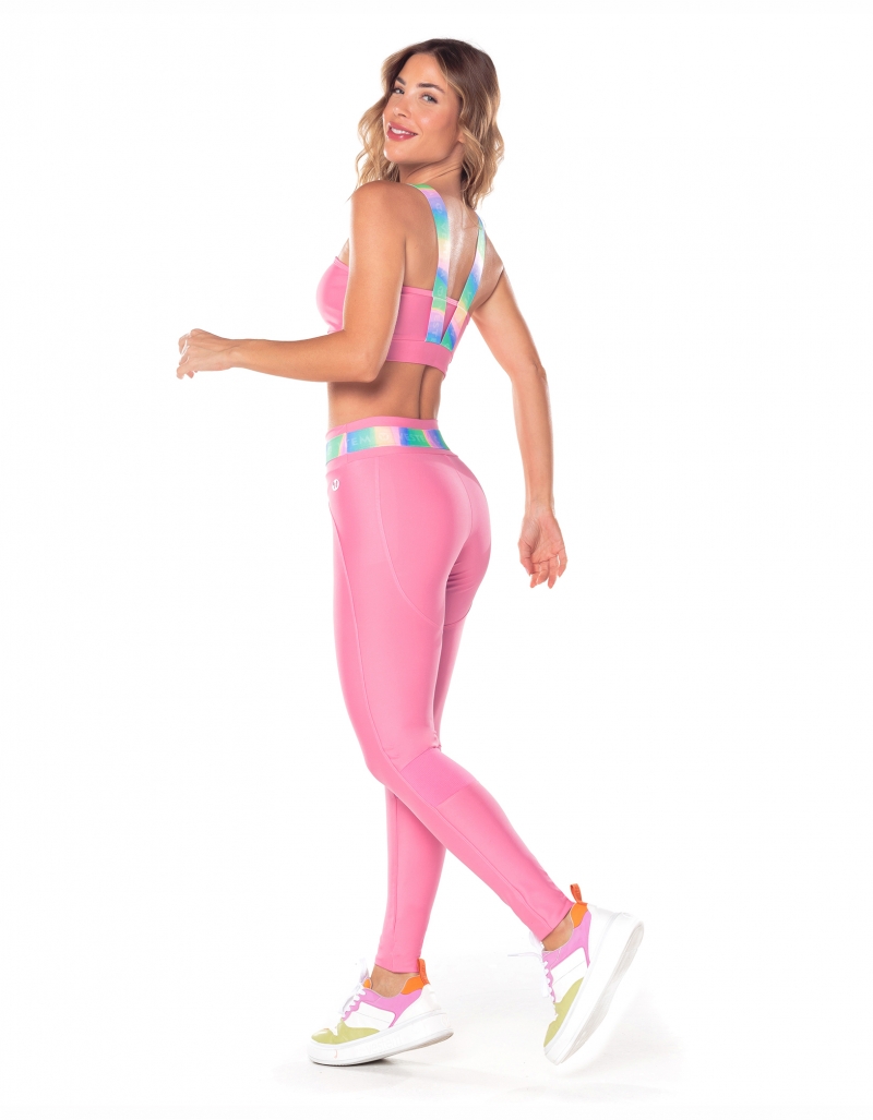 Vestem - Candy Pink Daisy Elastic Waist Legging - FS1305.V25.C0504