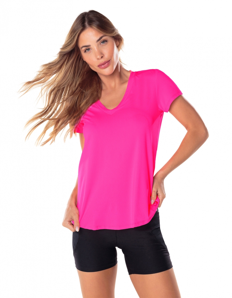 Vestem - Dry Fit Janice Pink Neon Short Sleeve Shirt - BMC31.ESS.C0003