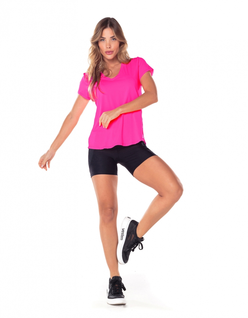 Vestem - Dry Fit Janice Pink Neon Short Sleeve Shirt - BMC31.ESS.C0003