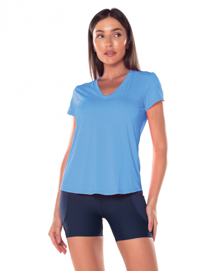 Vestem - Dry Fit Janice Blue Enseada Short Sleeve Shirt - BMC31.ESS.C0301