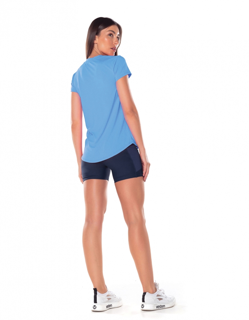 Vestem - Dry Fit Janice Blue Enseada Short Sleeve Shirt - BMC31.ESS.C0301