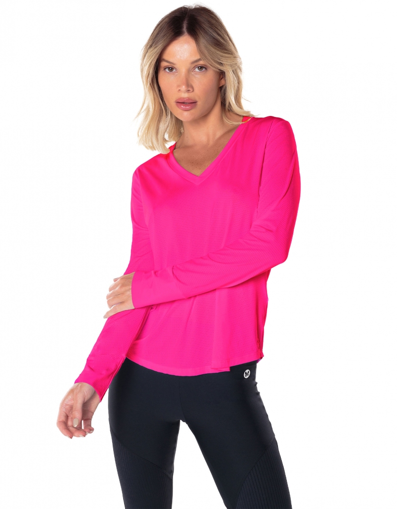 Vestem - Janice Pink Neon Long Sleeve Dry Fit Shirt - BML16.ESS.C0003