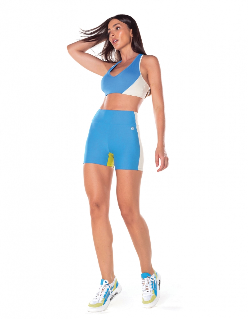 Vestem - Shorts with Cutouts Aurora Azul Enseada - SH623.V25.C0301