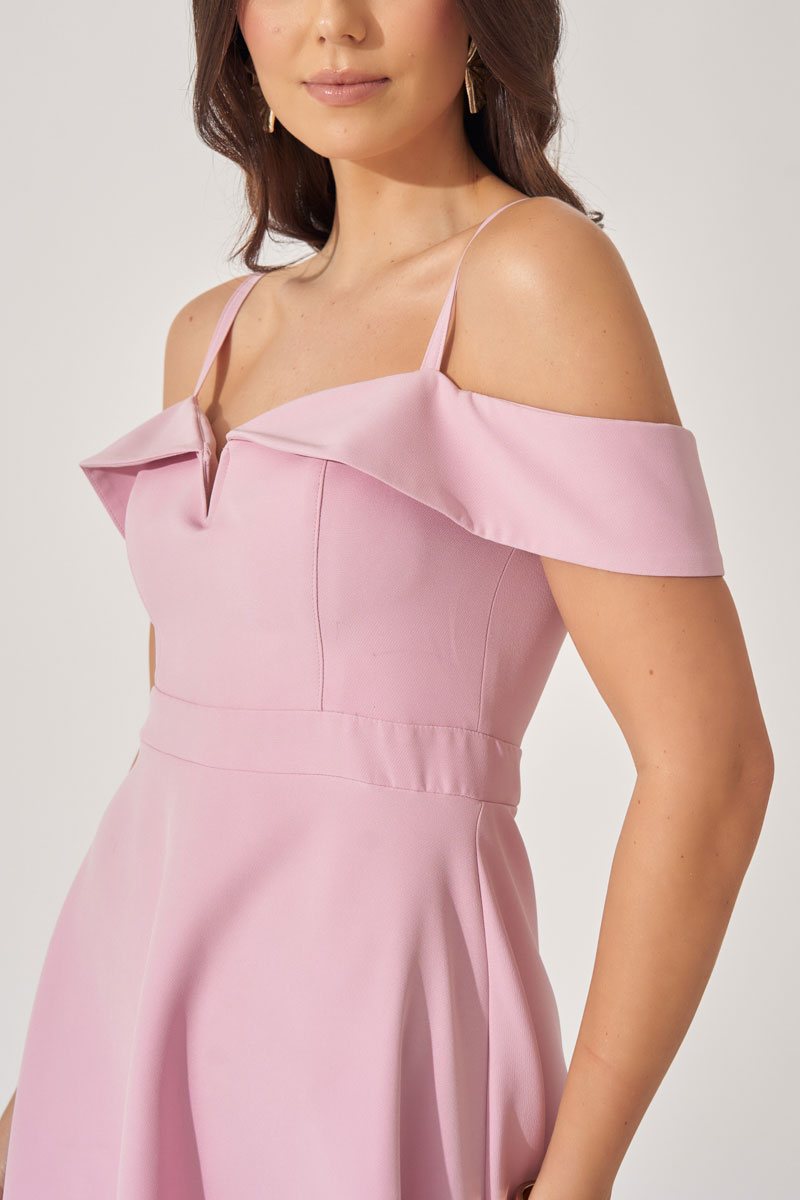 Miss Misses - Flavia Shoulder to Shoulder Dress with Pink Strap - 54294060