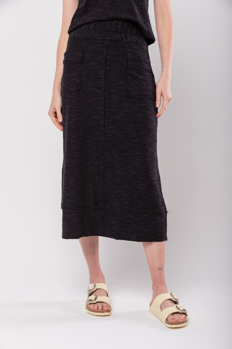 Hidrogênio - COS MIDI SKIRT WITH ELASTIC BAND AND BLACK THREAD POCKETS - 20130001