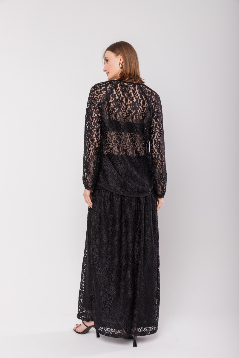 Hidrogênio - LONGUETTI LACE SKIRT WITH BLACK PALA - 20091001