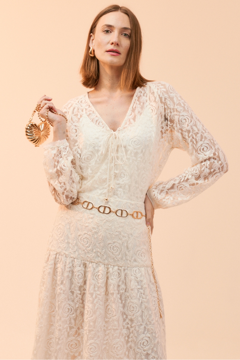 Hidrogênio - LACE BLOUSE WITH BRAIDING AT THE FRONT OFF WHITE - 20070018